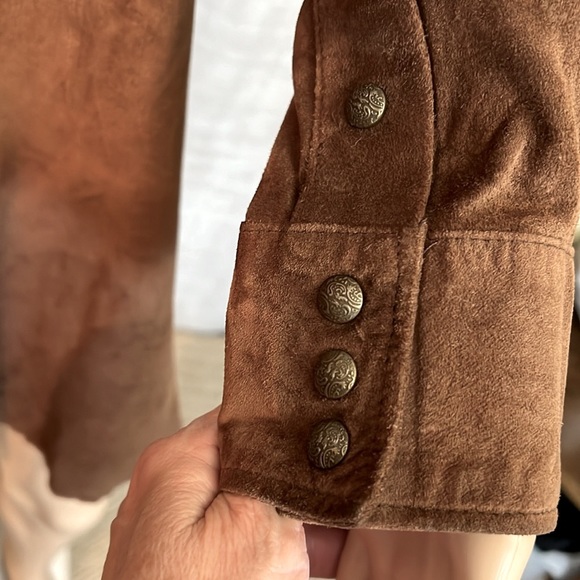 Coldwater Creek EUC Size L Brown Leather Suede Jacket Coat (0233) - Picture 5 of 9